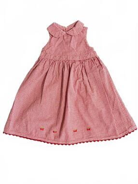 Baby Togs Toddler Red Gingham Dress with Cherry Embroidery Size 4T 398993